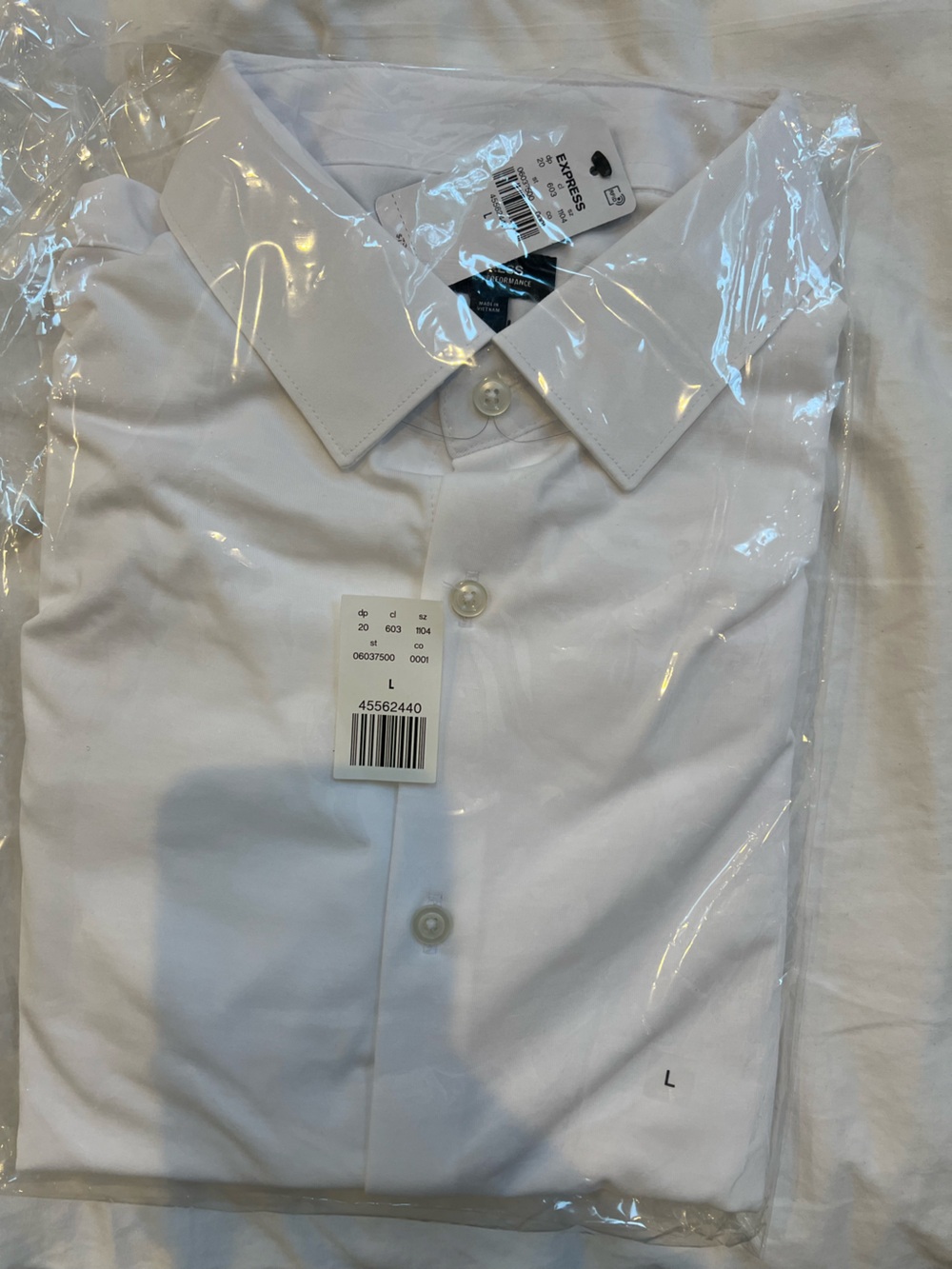 Express Men's White Dress Shirt - Classic Collar